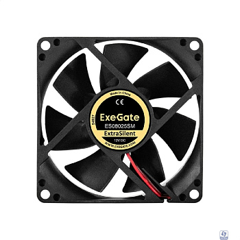 Exegate EX297044RUS Вентилятор 12В DC ExeGate ExtraSilent ES08025SM (80x80x25 мм, Sleeve bearing (подшипник скольжения), Molex, 2100RPM, 21dBA)