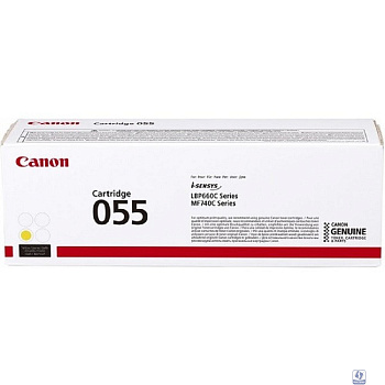 Canon 055 Y Тонер-картридж для Canon LBP66x/MF74x,  (2100 стр.), желтый ( 3013C003 )