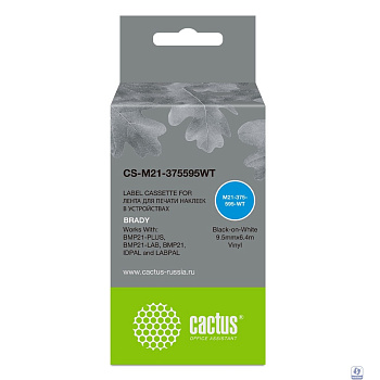 Картридж ленточный Cactus CS-M21-375595WT черный для Brady BMP21-PLUS, BMP21-LAB