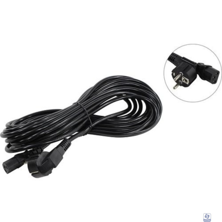 Exegate EP280668RUS Кабель питания ExeGate Power PC-10P (Евровилка угловая Schuko->С13) VDE-250V-3*1.0mm2, медь, черный, 10м.