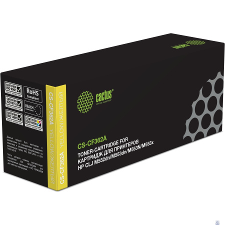 CACTUS CF362A Тонер Картридж CS-CF362A для HP CLJ M552dn/M553dn/M553N/M553x (5000стр.), желтый