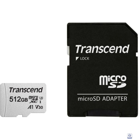 Micro SecureDigital 512Gb Transcend  Class10 TS512GUSD300S-A + adapter