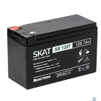 АКБ БАСТИОН SKAT SB 1207 AGM 12В 7Ач, I зар.2,1А, F2, гарантия 18 мес (2533)