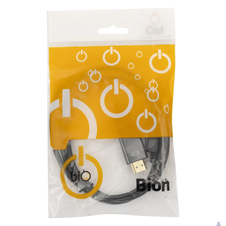 Bion Кабель DisplayPort - HDMI, 20M/19M, однонаправленный конвертор сигнала с DisplayPort в HDMI, 1 м, черный [BXP-CC-DP-HDMI-010]