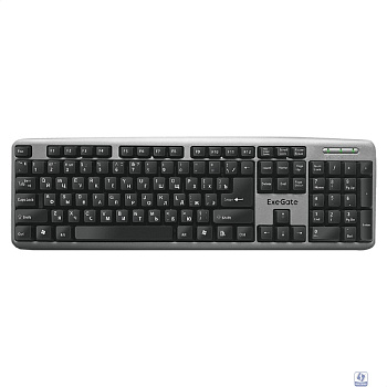 Exegate EX264086RUS Клавиатура Exegate LY-401, <USB, серебристый корпус, 104кл, Enter большой> Color box