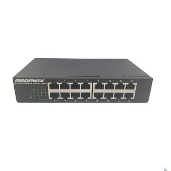 NEOMAX неуправляемый коммутатор NMS-116P-100-S, 16 портов 100 Mbps, металл desktop