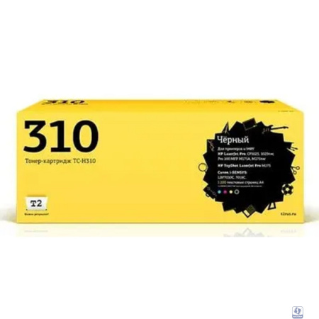T2 CE310A Картридж (TC-H310) для LaserJet CP1025/1025nw/Pro100MFP M175A/Pro100 M175nw/i-Sensys LBP7010C/LBP7018C Cartrige 729Bk (1000стр.) черный с чипом
