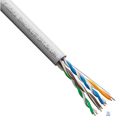 Exegate EX301084RUS Кабель ExeGate Special UTP4-C5e-CCA-S24-IN-PVC-GY-305 UTP 4 пары кат.5e CCA, 0.48мм (24AWG), 305м, серый, PVC