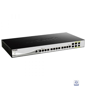 D-Link DXS-1210-16TC/B1A PROJ Настраиваемый L2+ коммутатор с 12 портами 10GBase-T, 2 портами 10GBase-X SFP+ и 2 комбо-портами 10GBase-T/SFP+
