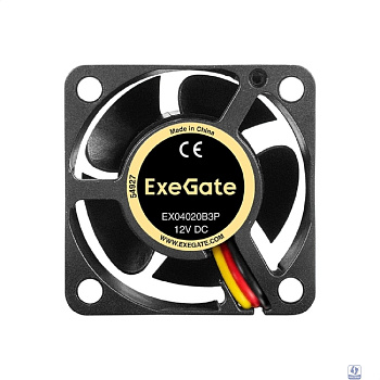 Exegate EX297016RUS Вентилятор 12В DC ExeGate EX04020B3P (40x40x20 мм, 2-Ball (двойной шарикоподшипник), 3pin, 6300RPM, 28dBA)