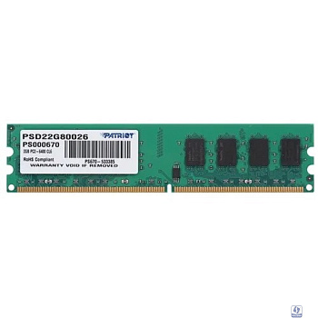 Patriot DDR2 DIMM 2GB (PC2-6400) 800MHz PSD22G80026