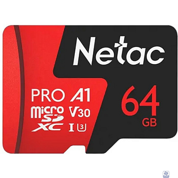 Micro SecureDigital 64GB Netac microSDXC Class10 NT02P500PRO-064G-R P500 Extreme Pro + adapter
