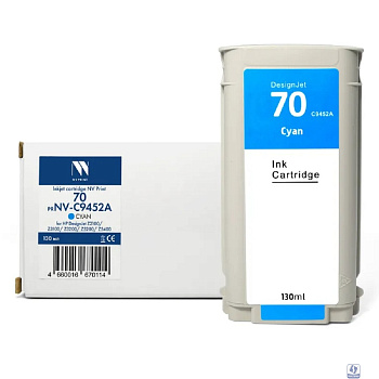 Струйный картридж NVP 70 (NV-C9452A) Cyan для HP DesignJet Z2100/Z3100/Z3200/Z5200/Z5400 (130 мл) совместимый 
