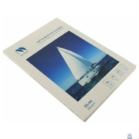 Матовая фотобумага для струйной печати 160г/м2 A4  50  листов  NVP-160MA4s50