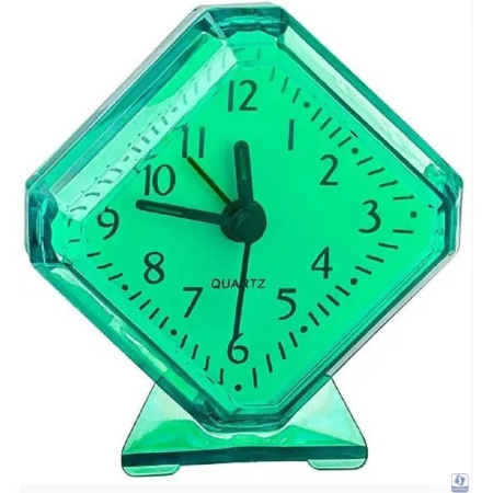 Perfeo Quartz часы-будильник "PF-TC-002", ромб. 7,5*8,5 см, зелёные