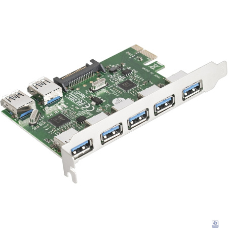 Exegate EX283717RUS Контроллер EXE-317 PCI-E 2.0, 5*USB3.0 ext + 2*USB3.0 int, разъем доп.питания (OEM)