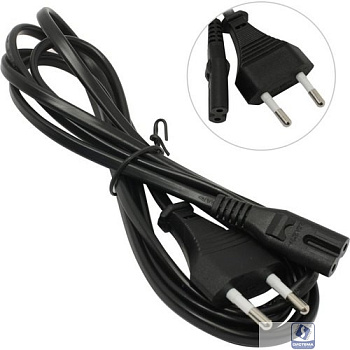 Exegate ES281005RUS Кабель питания ноутбуков, аудио/видео ExeGate Special PCN-1,8S (Евровилка CEE7/16->С7)  2*0.5mm2, CCA, черный, 1.8м.