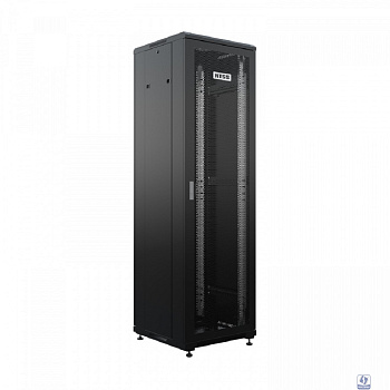 NTSS Шкаф напольный универсальный серверный NTSS R 18U 600х600мм, 4 профиля 19, двери перфорированная и перфорированная, боковые стенки съемные, регулируемые опоры, разобранный, черный RAL 9005 NTSS-R