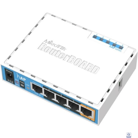 MikroTik RB951Ui-2nD Беспроводной маршрутизатор,  hAP 2.4Ghz, 5xLAN, 2.4 ГГц 802.11b/g/n, MIMO 2x2, 22 дБм