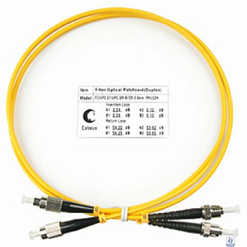 Cabeus FOP(d)-9-FC-ST-1m Шнур оптический duplex FC-ST 9/125 sm 1м LSZH
