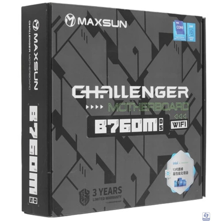 Повреждение упаковки MAXSUN MS-Challenger B760M D5 WIFI V1/V2 (Socket 1700, mATX, 2*DDR5, VGA/HDMI, 3*SATA3, 2*M.2, 1*PCIEx16/1*PCIEx1, 2*USB2.0, 4*USB 3.2, LAN 1*1G, Bluetooth,  Wi-Fi 802.11ax,  RTL)