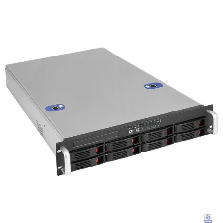 Exegate EX292255RUS Серверный корпус ExeGate Pro 2U660-HS08 <RM 19", высота 2U, глубина 660, без БП, 8xHotSwap, USB>