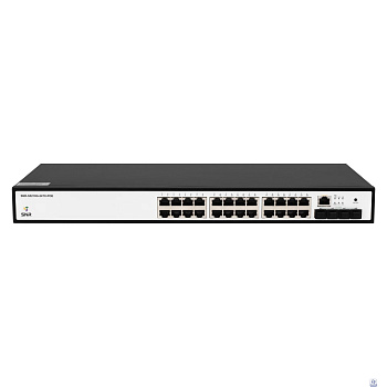 SNR SNR-S5210G-24TX-POE Управляемый PoE коммутатор уровня 2+, 24 порта 10/100/1000Base-T, 4 порта 1/10G SFP+, бюджет PoE 370 Вт, встроенный БП ~220V AC