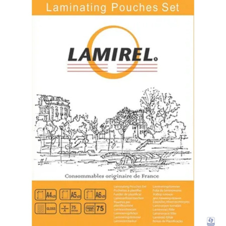Lamirel Пленка для ламинирования LA-78787(01) (набор А4, A5, A6 по 25 шт., 75 мкм, 75 шт. в уп.)