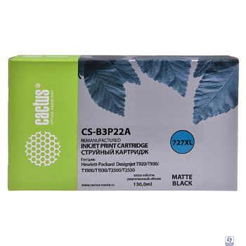 B3P22A  CACTUS Картридж №727 для HP DJ T920/T1500/T2530, черный матовый (130мл)