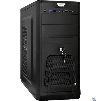 Exegate EX283215RUS Корпус Miditower ExeGate CP-603UB Black, ATX, <CP350W, 80mm>, 2*USB+2*USB3.0, Audio, замок блокировки кнопки питания