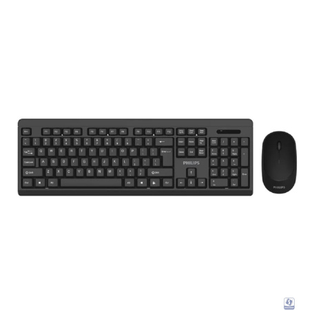 Philips Беспроводной Комплект SPT6324, 2.4 GHz 104 клав/3 кнопки, 1600dpi, русская заводская раскладка, чёрный
