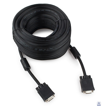 Gembird/Cablexpert CC-PPVGA-20M-B, Кабель VGA Premium , 15M/15M, 20м, черный, тройной экран,феррит.кольца