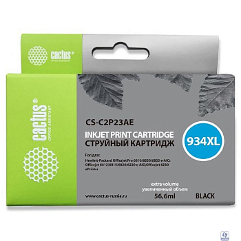 Cactus C2P23AE Картридж №934XL для HP DJ Pro 6230/6830 черный