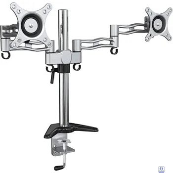 Cactus CS-VM-D08-AL серебристый  Кронштейн для 2-х мониторов 13"-27" макс.8кг настольный поворот и наклон