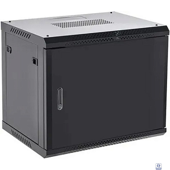 Rexant (04-0954-122) Настенный телекоммуникационный шкаф 19" 9U 550?400мм, дверь металл, с задней стенкой, разборный, черный (RAL 9005)