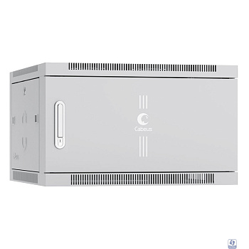 Cabeus SH-05F-6U60/45m Шкаф телекоммуникационный настенный 19" 6U 600x450x368mm (ШхГхВ) дверь металл, цвет серый (RAL 7035)