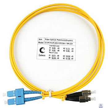 Cabeus FOP(d)-9-SC-FC-1,5m Шнур оптический duplex SC-FC 9/125 sm 1,5м LSZH