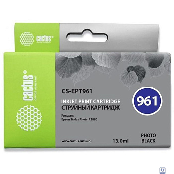 Картридж струйный Cactus CS-EPT961 фото черный (13мл) для Epson Stylus Photo R2880