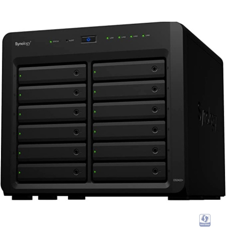 Synology DS2422+ QC2.2GHz CPU/4GB(up to 32GB)/RAID 0,1,5,6,10/up to 12 SATA SSD/HDD (3.5" or 2.5") (up to 24 with 1xDX1222), 2xUSB3.0, 4xGbE(+1Expslot),iSCSI, 2xIPcam(upto40)/1xPS/3YW вилка UK/HK 3-pi