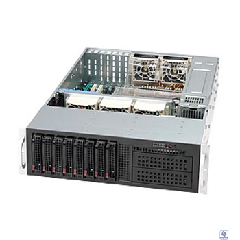 SuperMicro CSE-835TQC-R1K03B Корпус 3U 8-Port Backplane Supports 8 x 3.5&quot; SAS3/SATA3 HDD/SSD with 2x mini SAS HD connectors,1000W Redundant High-efficiency Titanium Level Power Supplies,7x Full-h