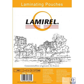 Пленка для ламинирования Fellowes Lamirel А6 125мкм 100шт (LA-78662)