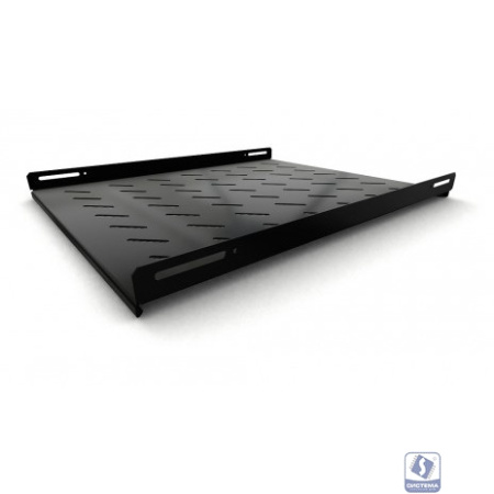 Hyperline TSH3L-650-RAL9004 (TSH3L-650-RAL9005) Полка стационарная, глубина 650 мм, с боковым креплением, нагрузка до 20 кг, для шкафов серии TTB, TTR, TTC2, 485х650мм (ШхГ), цвет черный