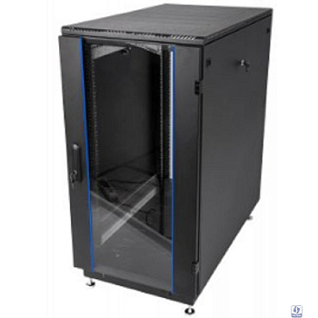 ЦМО Шкаф телекоммуникационный напольный 24U (600 x 600) дверь стекло, чёрный, ШТК-М-24.6.6-1ААА-9005