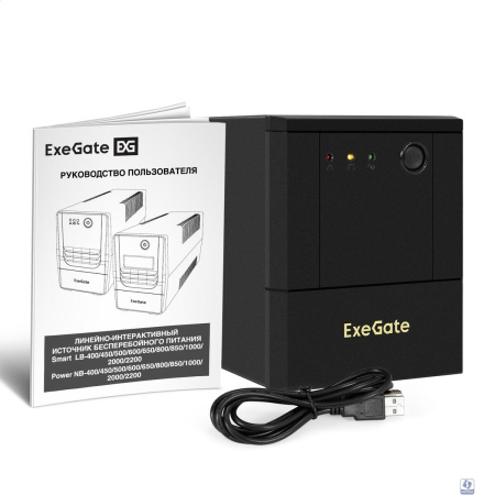 Exegate EX299784RUS ИБП ExeGate Power NB-2000.LED.AVR.4SH.USB (2000VA/1200W, LED, AVR, 4*Schuko, USB, батарея 12V 9Ah - 2 шт., металлический корпус, Black)