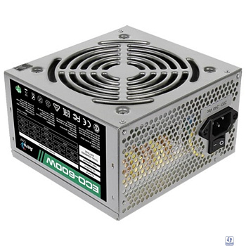 Aerocool 600W Retail ECO-600W ATX v2.3 Haswell, fan 12cm, 400mm cable, power cord, 20+4P, 12V 4+4P, 1x PCI-E 6+2P, 4x SATA, 3x PATA, 1x F(замена 11083242)