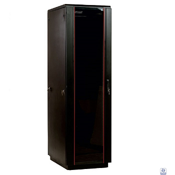 ЦМО Шкаф телекоммуникационный напольный 48U (800 x 800) дверь стекло, чёрный, ШТК-М-48.8.8-1ААА-9005