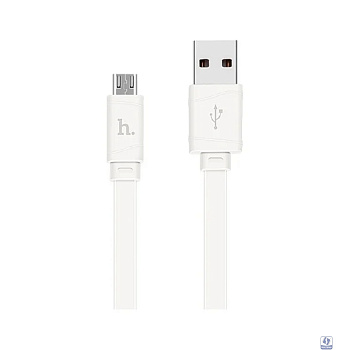 HOCO Кабель USB2.0 Hoco AM/MicroUSB, 2.4А, X5, бамбук, 1м, белый, коробка