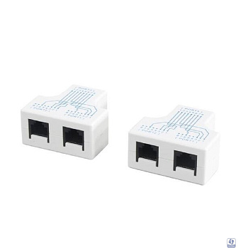 5bites Разветвитель (сплиттер) LAU55-04W RJ45 M / 2*RJ45 F / UTP / 100MB / 2ШТ