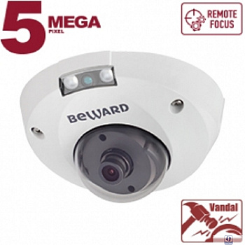 BEWARD B5320DMR Купольная IP-камера 5 Мп, 1/2.8'' КМОП SONY Starvis, 0.006 лк (день)/0.003 лк (ночь), 2xWDR, Н.265/Н.264/MJPEG, 2592?1944, 25 к/с, объектив 2.8/3.6/6/8/12/16 мм на выбор