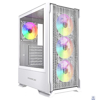 Powercase Mistral AZ4W ARGB, Tempered Glass, 4x 120mm ARGB Fans, белый, ATX  (CMAZW-A4)